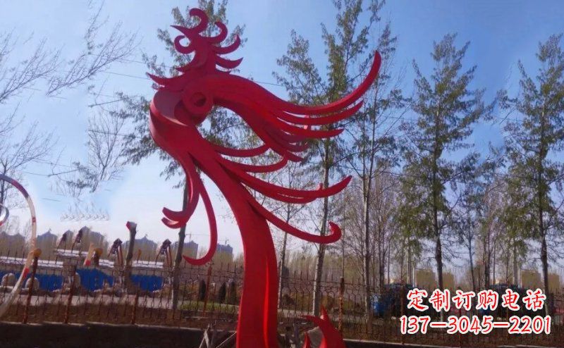 益阳不锈钢凤凰雕塑——象征着美丽与力量