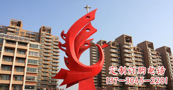 益阳不锈钢抽象凤凰小区雕塑