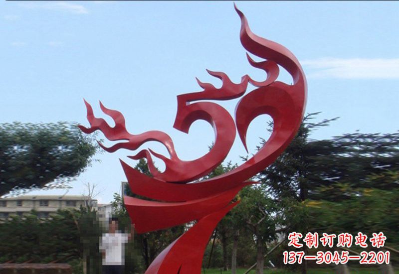 益阳不锈钢凤凰涅槃雕塑——象征着新生