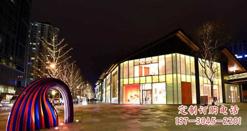 益阳不锈钢抽象拱门街边景观雕塑