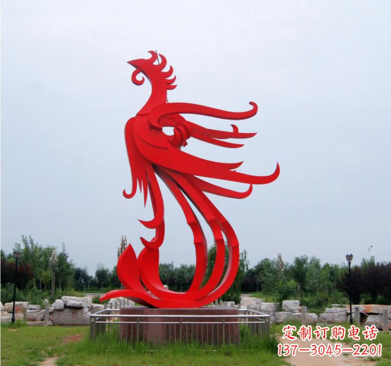 益阳不锈钢抽象广场凤凰雕塑