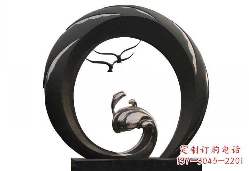 益阳不锈钢抽象海浪海鸥海之韵雕塑