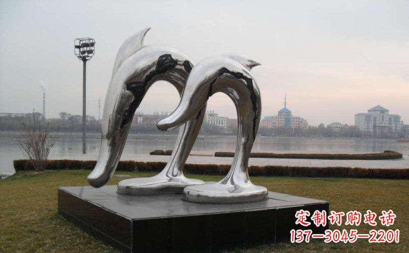 益阳不锈钢抽象海豚动物雕塑