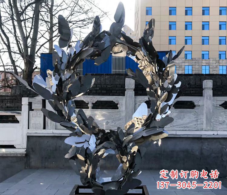 益阳不锈钢蝴蝶花环景观雕塑