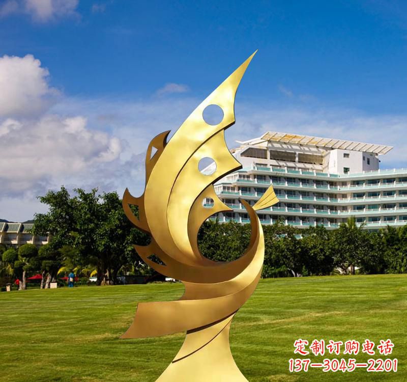 益阳不锈钢抽象金凤凰雕塑