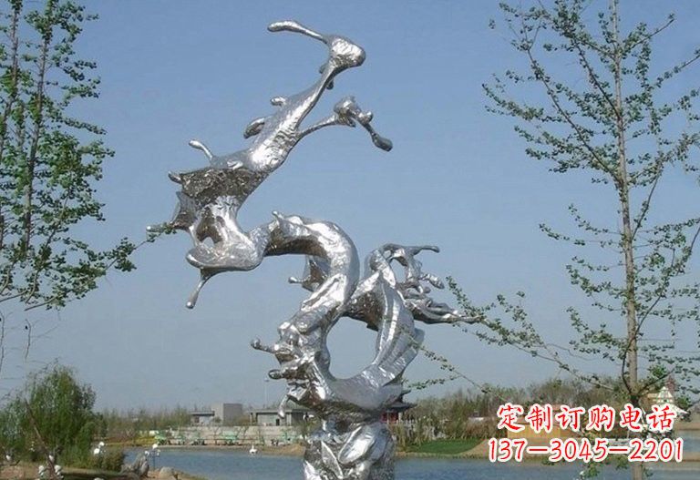 益阳不锈钢抽象蛟龙出海雕塑