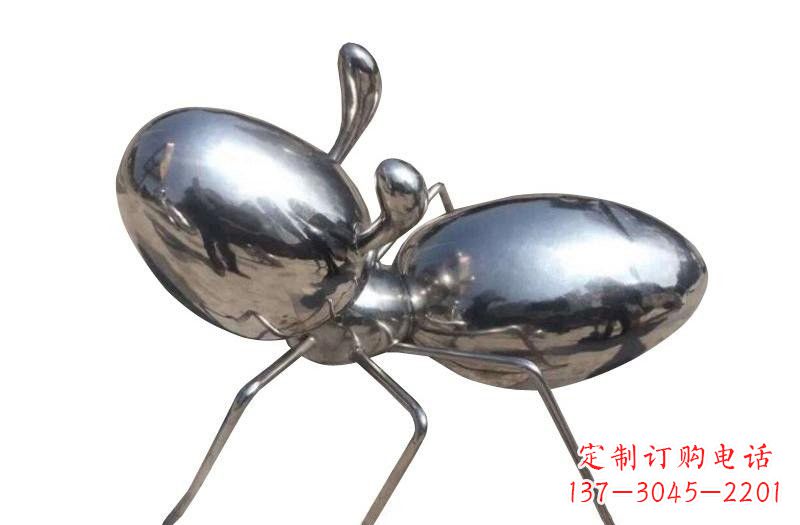 益阳不锈钢抽象镜面蚂蚁雕塑