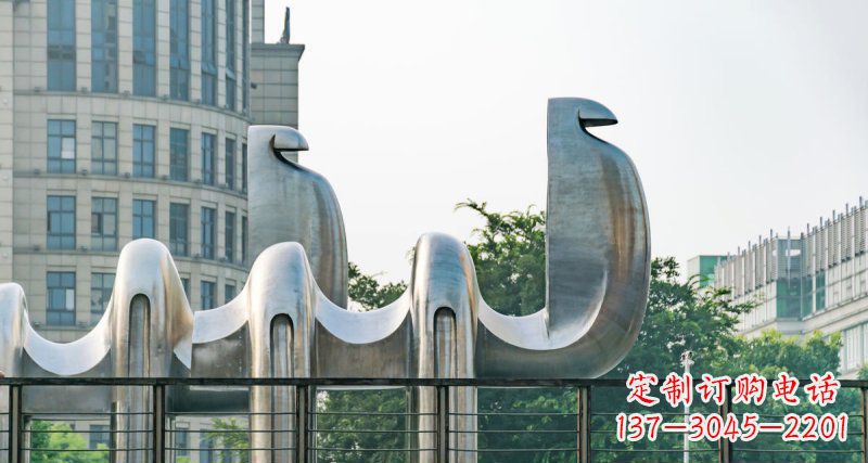 益阳不锈钢抽象骆驼街边动物雕塑