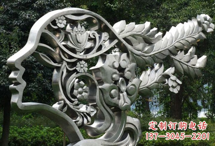 益阳不锈钢抽象美女轮廓雕塑