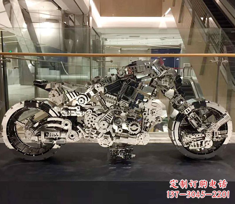 益阳不锈钢抽象摩托车雕塑