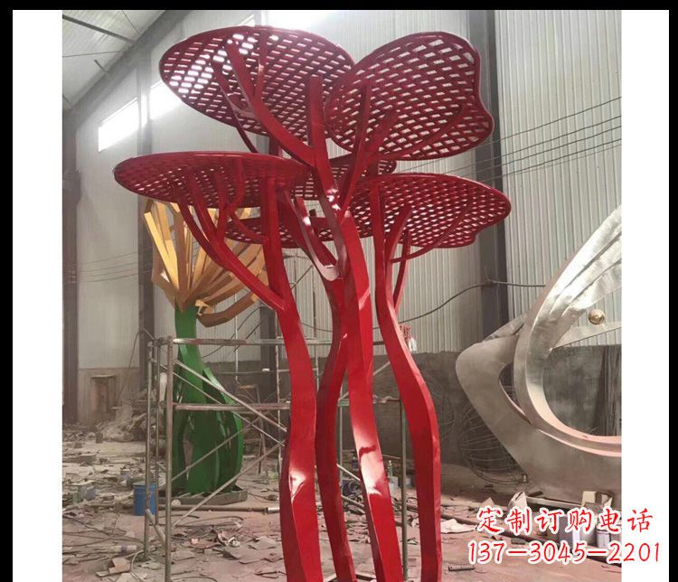 益阳不锈钢抽象蘑菇景观雕塑