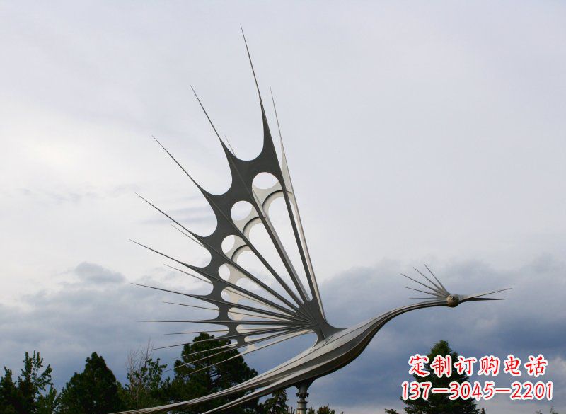 益阳不锈钢抽象鸟大型动物雕塑