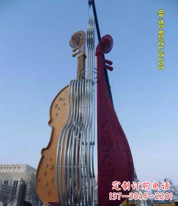 益阳不锈钢琵琶雕塑演奏着灵魂之音