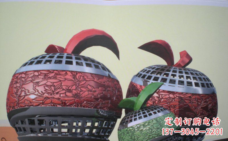 益阳不锈钢苹果雕塑