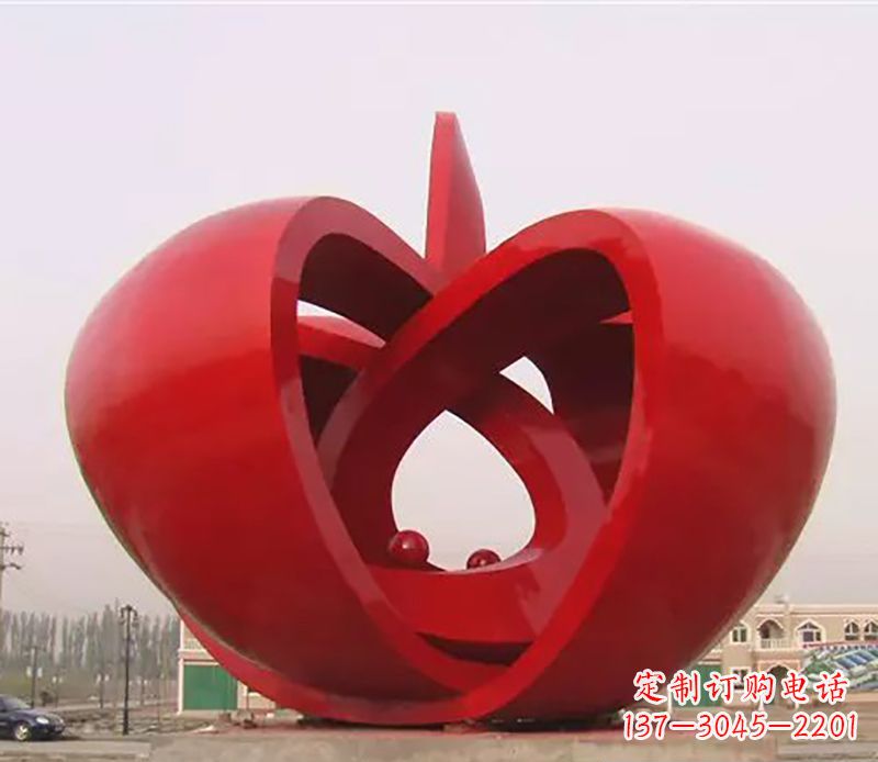 益阳精致的不锈钢苹果雕塑