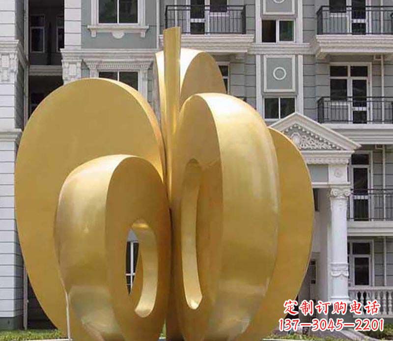 益阳不锈钢苹果雕塑极具视觉震撼力