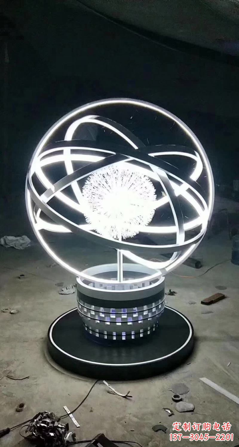 益阳不锈钢蒲公英圆环雕塑艺术之美