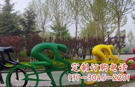 益阳不锈钢抽象骑自行车人物雕塑