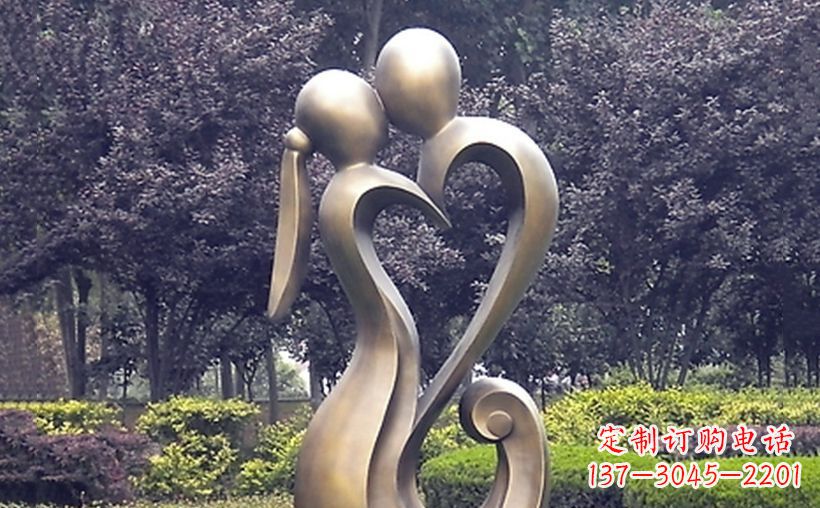 益阳不锈钢抽象情侣公园雕塑