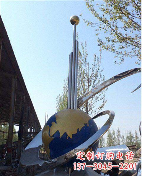 益阳不锈钢抽象书本地球雕塑