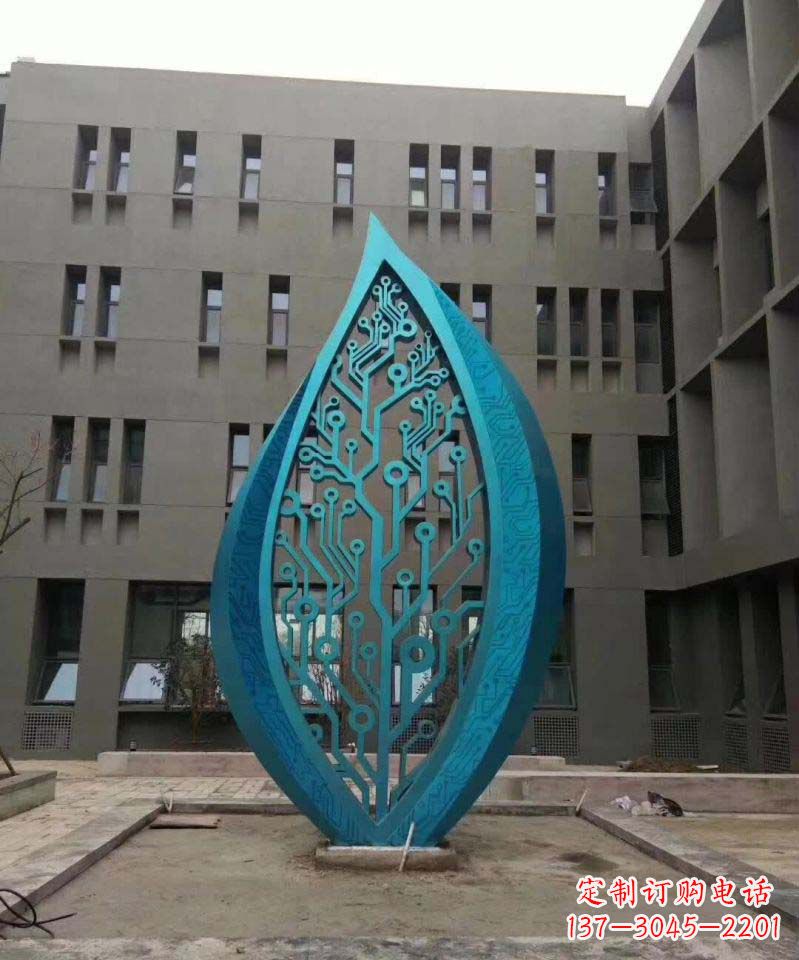 益阳不锈钢树叶雕塑精美的艺术品