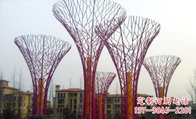 益阳不锈钢树枝雕塑——点缀城市景观