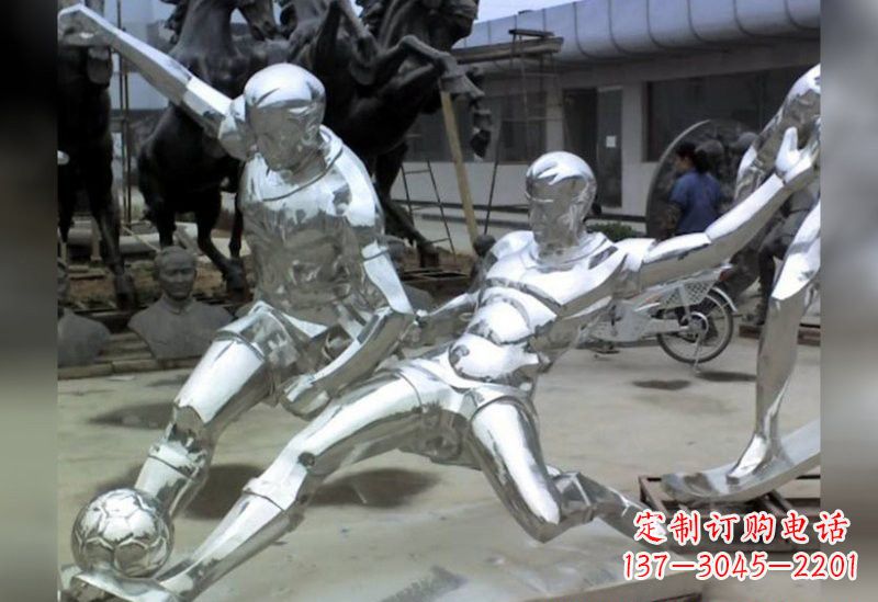 益阳足球不锈钢抽象雕塑