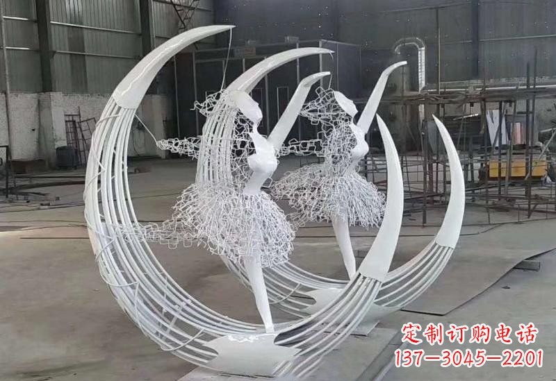 益阳不锈钢女孩雕塑跳芭蕾舞的精灵