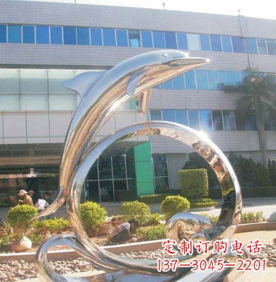 益阳不锈钢海豚雕塑精致而灵动