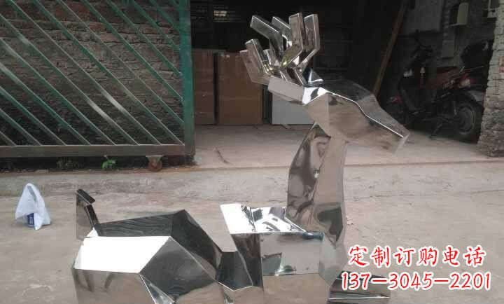 益阳不锈钢抽象小鹿雕塑 (2)