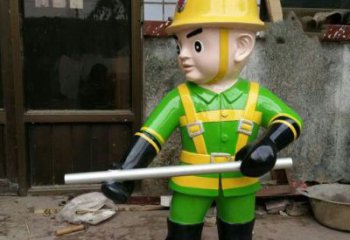 益阳玻璃钢消防员雕塑——让爱与勇气永恒