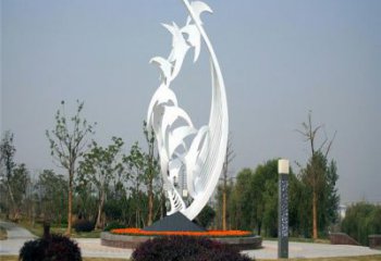 益阳不锈钢爱心大雁雕塑
