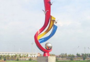 益阳不锈钢彩色海鸥海浪雕塑——美丽传承