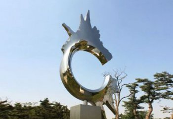 益阳不锈钢抽象龙头雕塑