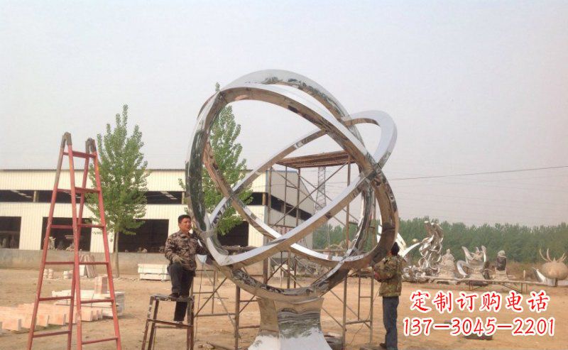 益阳不锈钢抽象圆环雕塑 (2)