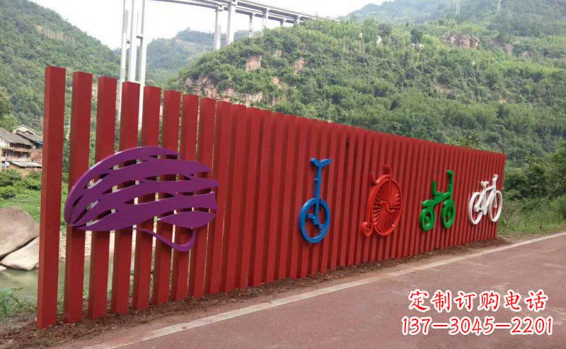 益阳不锈钢抽象自行车公园景观雕塑