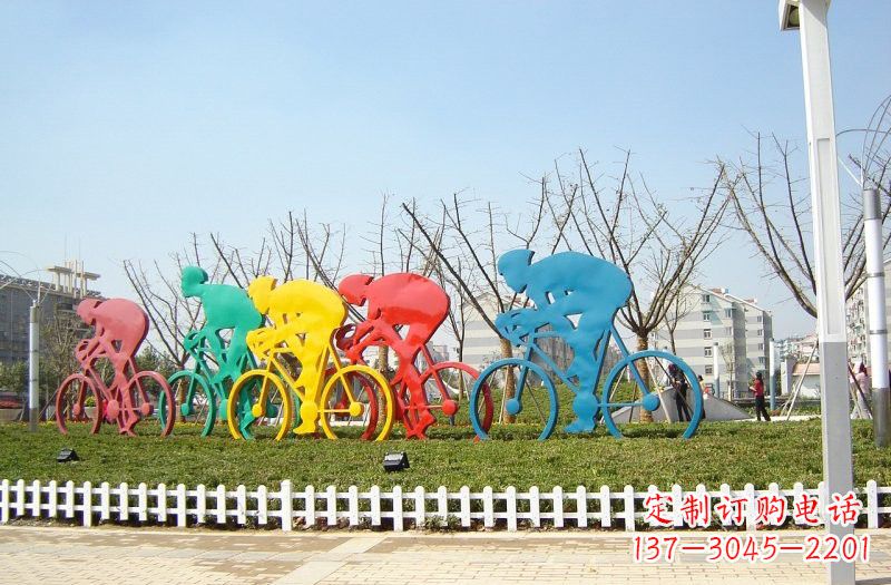 益阳不锈钢抽象自行车雕塑