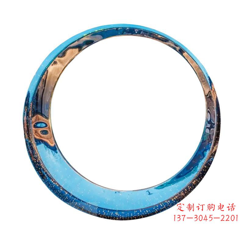 益阳不锈钢创意景观圆环雕塑——美化城市的创意艺术