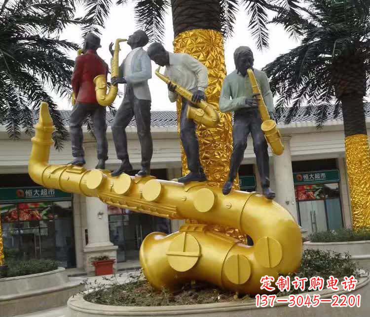 益阳不锈钢萨克斯雕塑精美绝伦