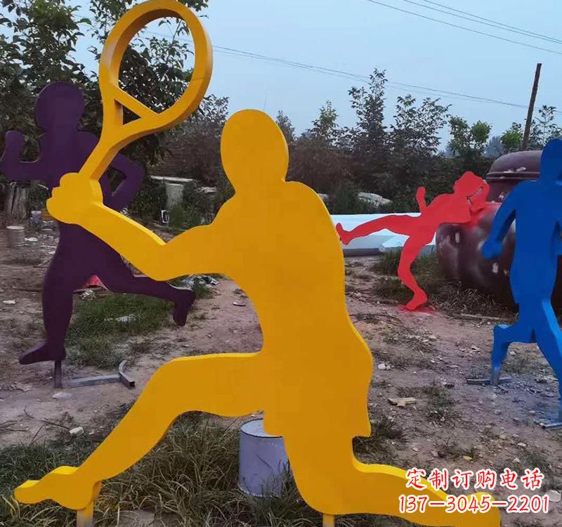 益阳不锈钢打羽毛球雕塑2