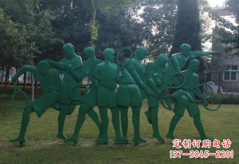 益阳不锈钢羽毛球人物雕塑精美绝伦