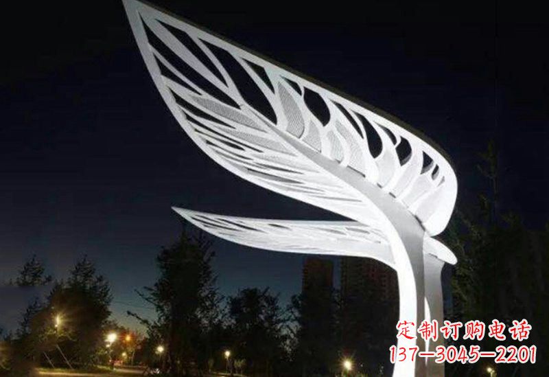 益阳不锈钢大型树叶雕塑