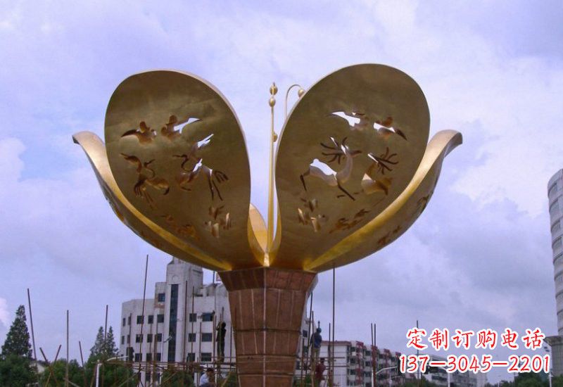 益阳大型不锈钢紫荆花雕塑