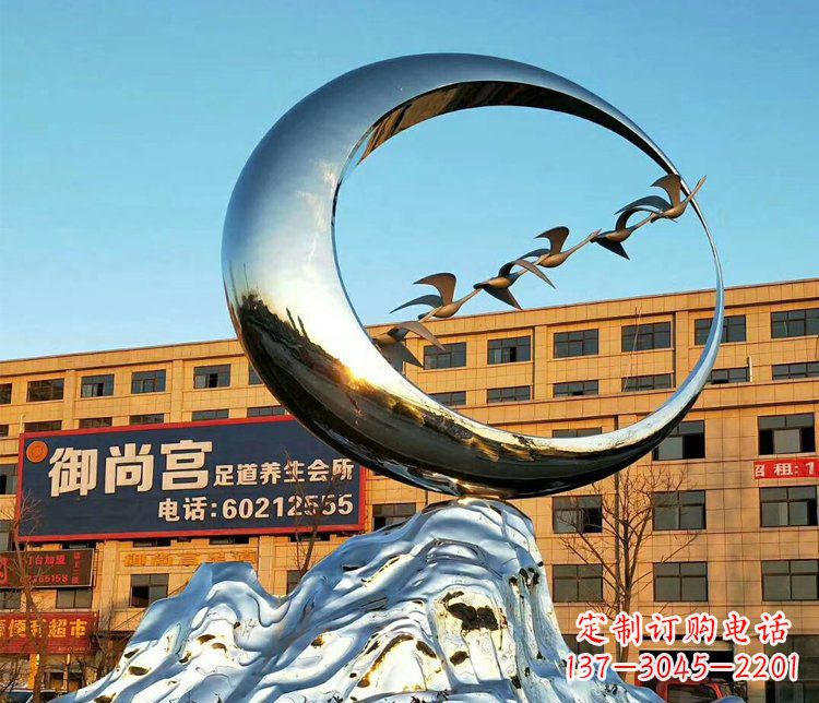 益阳不锈钢大雁雕塑精美的艺术之作