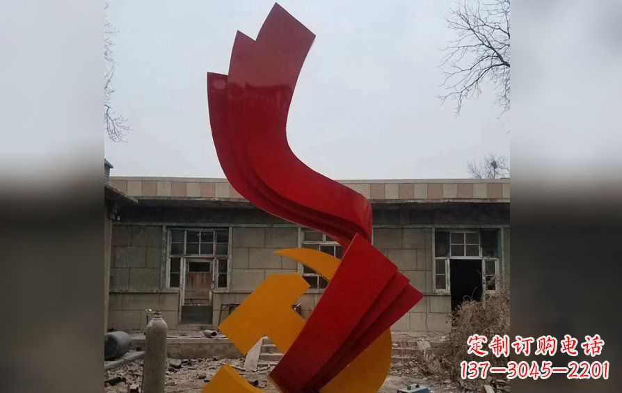 益阳不锈钢党徽雕塑——为共产主义奠基