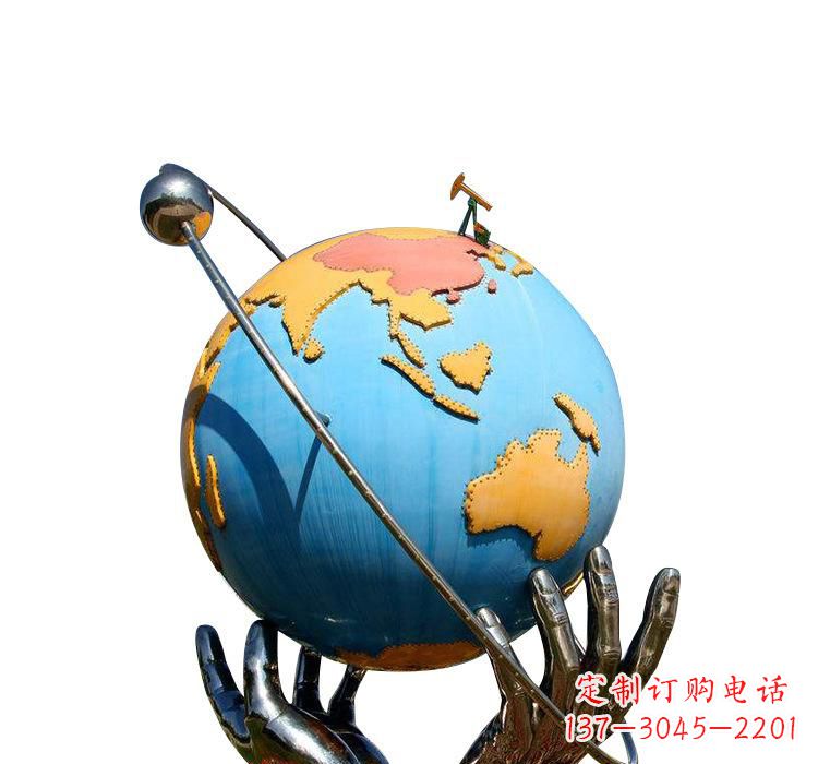 益阳不锈钢地球雕塑象征着世界和平
