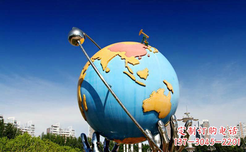 益阳不锈钢地球仪雕塑精致的艺术之作