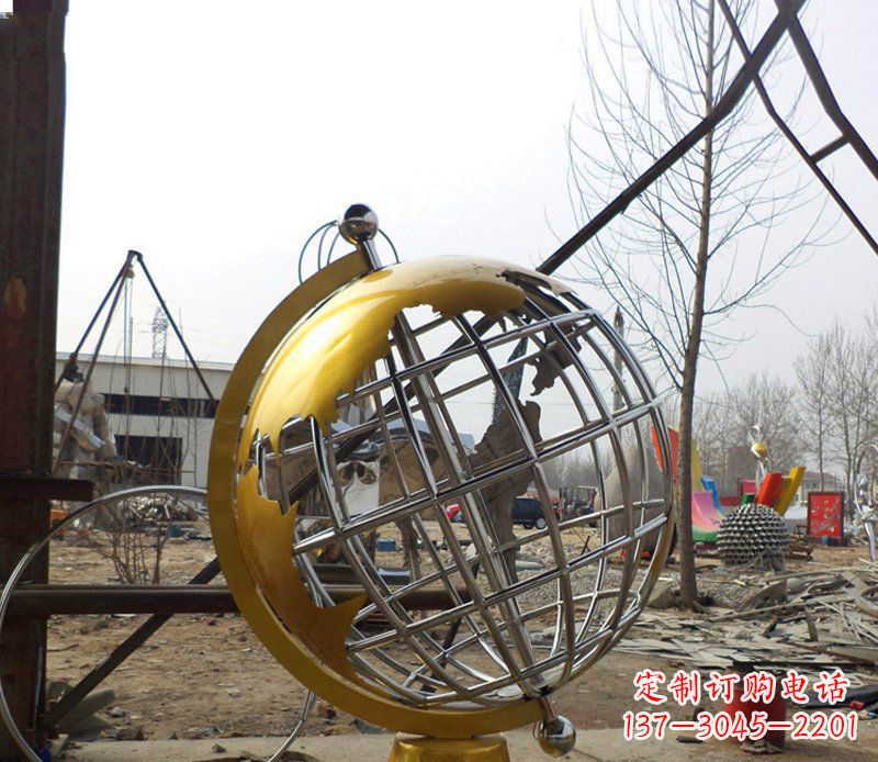 益阳不锈钢地球仪雕塑象征着美好未来