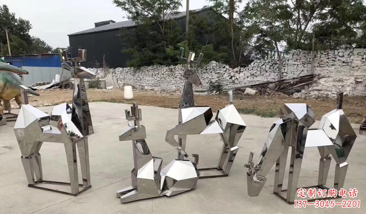 益阳精美不锈钢梅花鹿雕塑