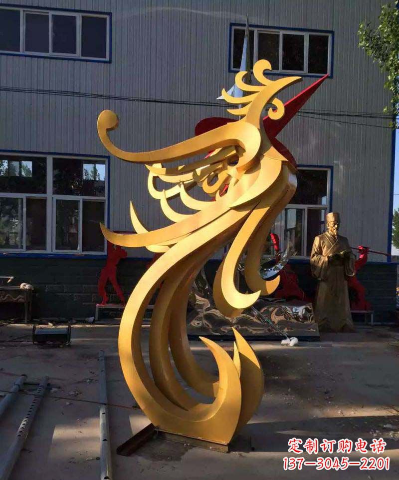 益阳不锈钢雕刻凤凰雕塑传承精美工艺
